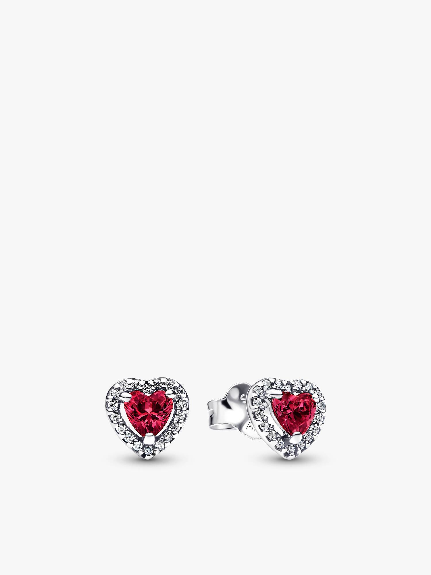 Clous d'Oreilles Cœurs Surélevés Rouges