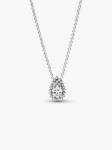 Collier Halo Poire Scintillante