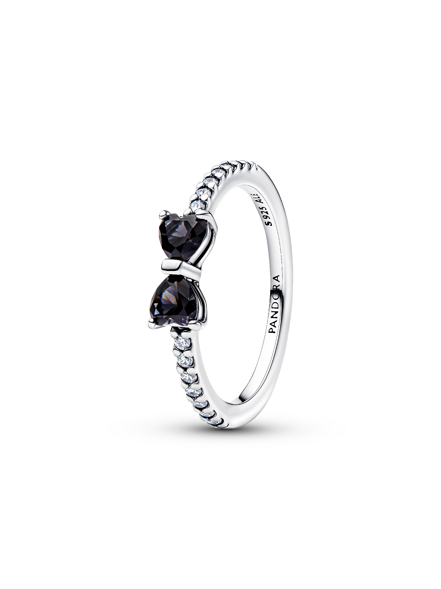 Bague Nœud Noir Scintillant