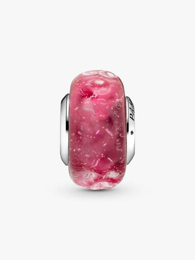 Charm Verre de Murano Rose Ondulé Fantaisie