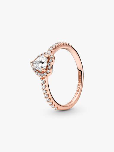Bague Cœur Surélevé Scintillant