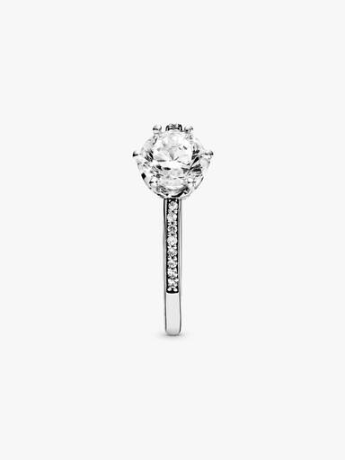 Clear Sparkling Crown Ring
