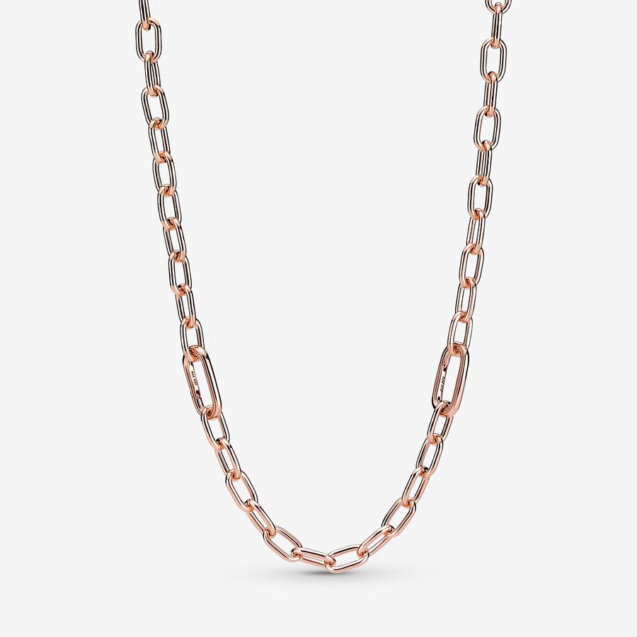 14k Rose gold-plated small link necklace image number 0