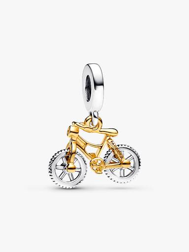Tweekleurige Fiets Hangende Bedel met Draaiende Wielen