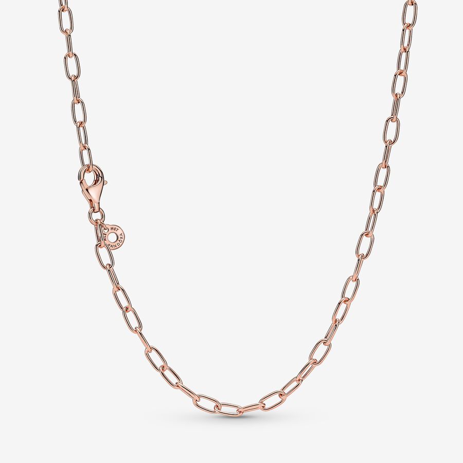 14k Rose gold-plated link necklace image number 0