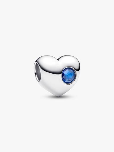 Graveerbare bedel blauwe steen hart