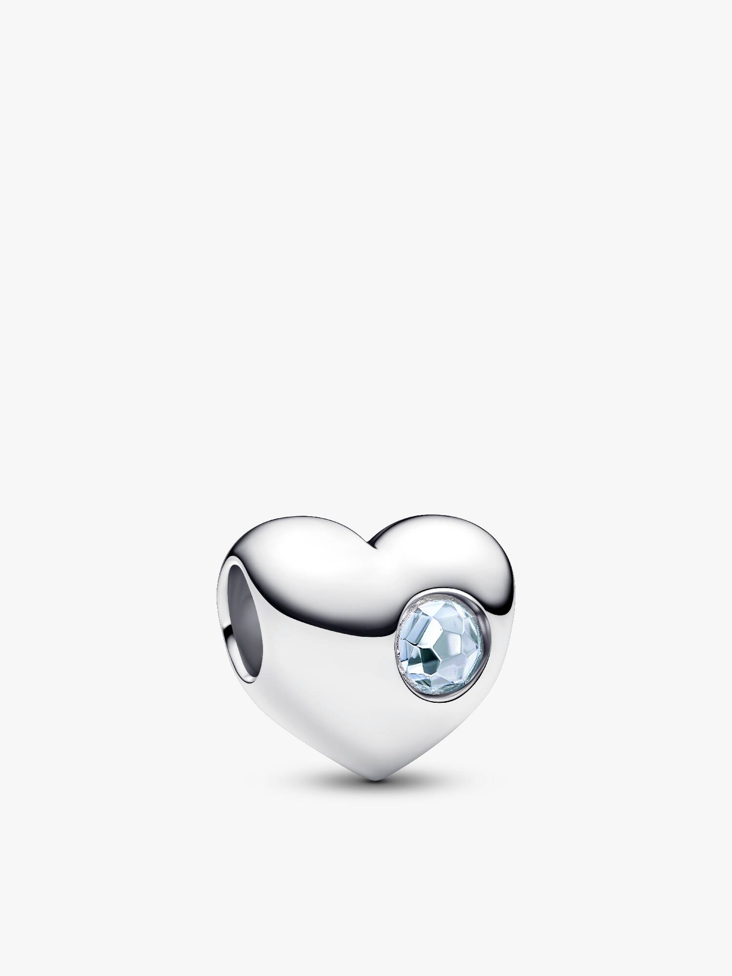 Charm Cœur Pierre Bleu Azur Mer Gravable