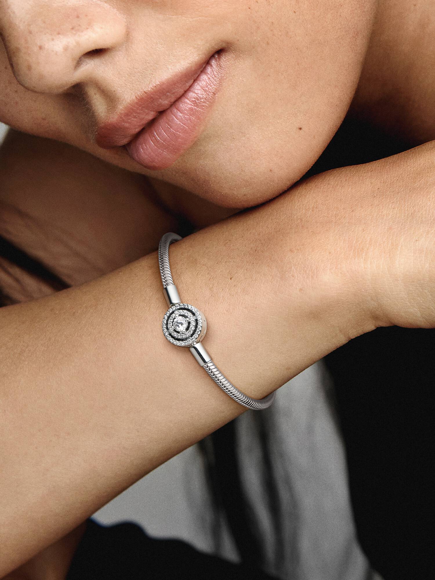 Halo snake chain-armband