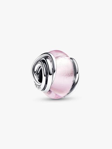 Omcirkelde roze muranoglazen bedel