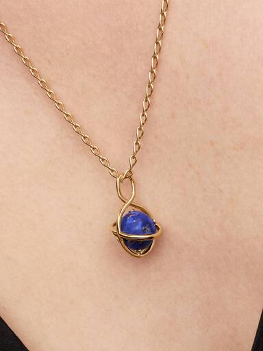 Charm Pendant Planète Bleue Céleste Tournoyante