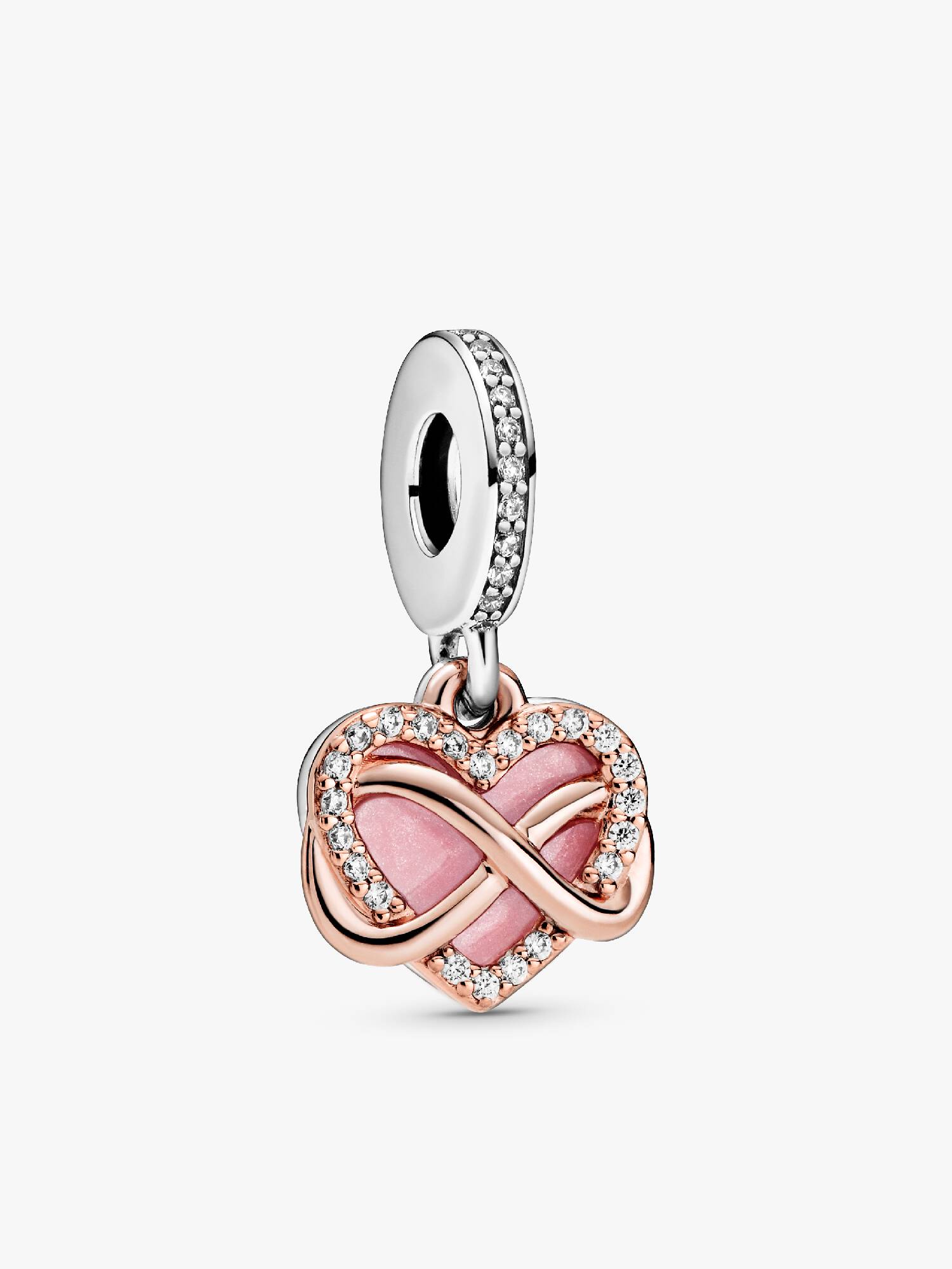Charm Pendant Cœur Infini Scintillant