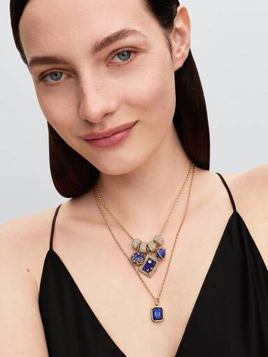 Charm Pendant Hexagone Bleu Céleste