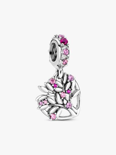 Charm Pendant Arbre De Vie Cœur Rose