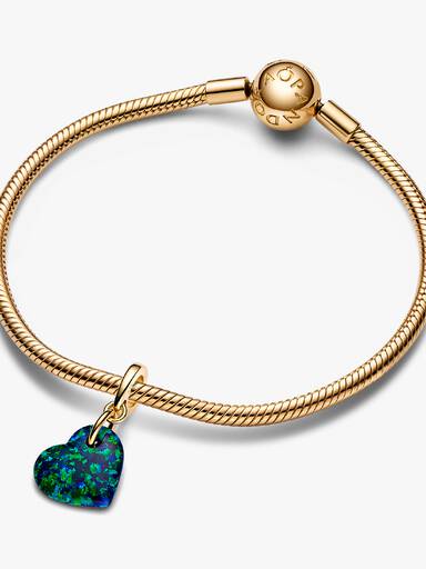Opalescent Groen Hart Hangende Bedel