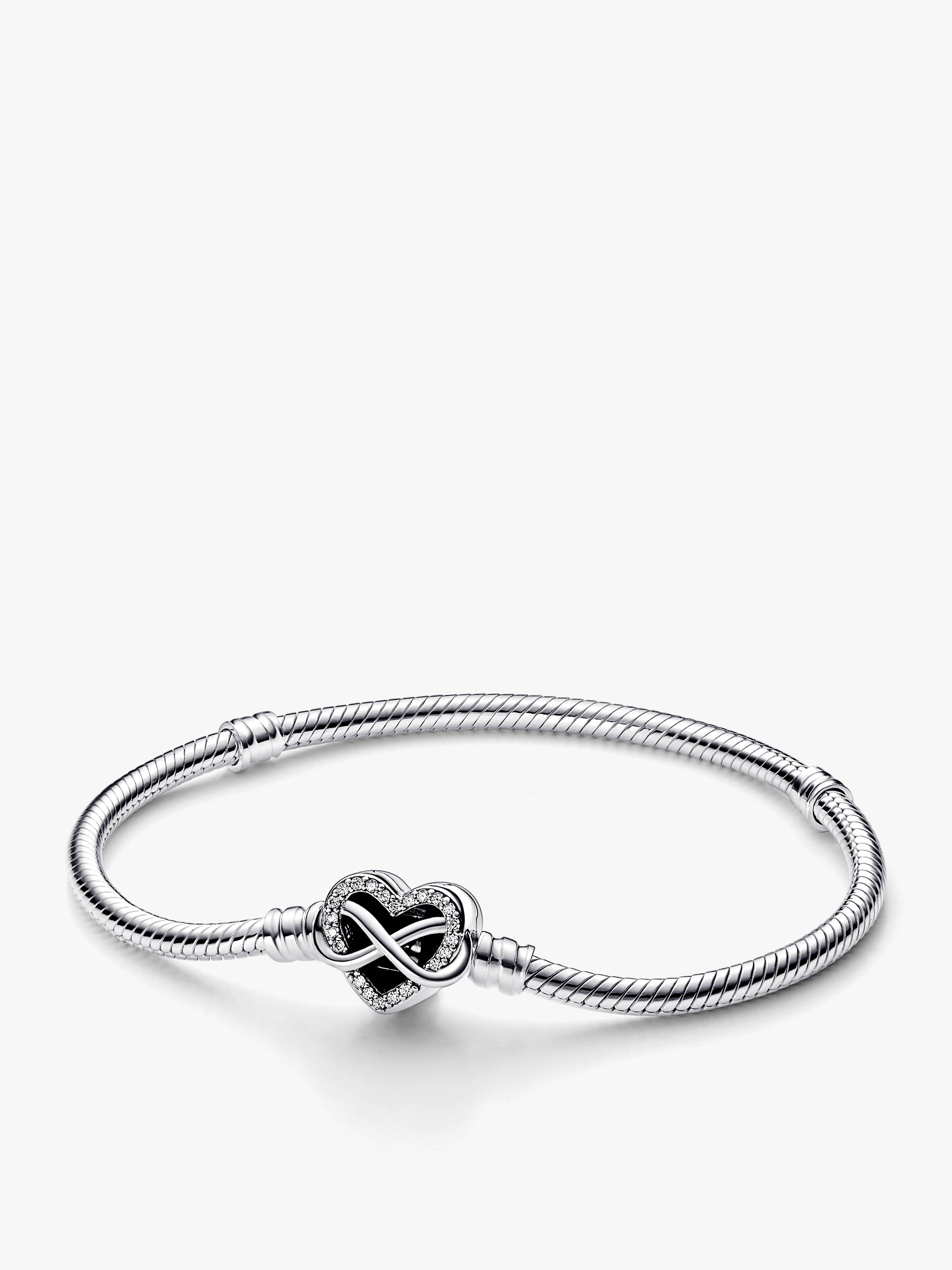 Sparkling Infinity Heart Clasp-slangenschakelarmband