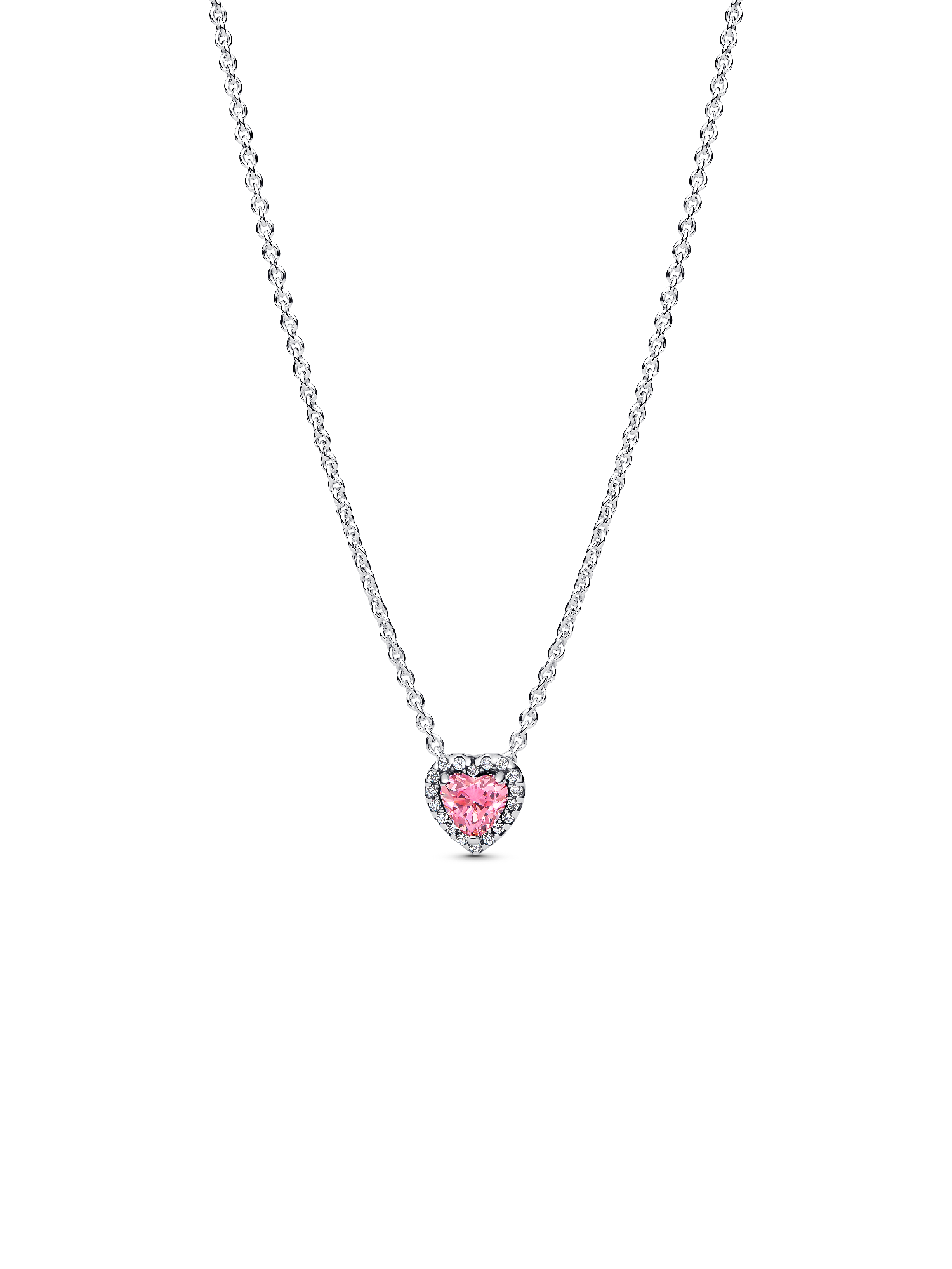 Collier Cœur Surélevé Rose