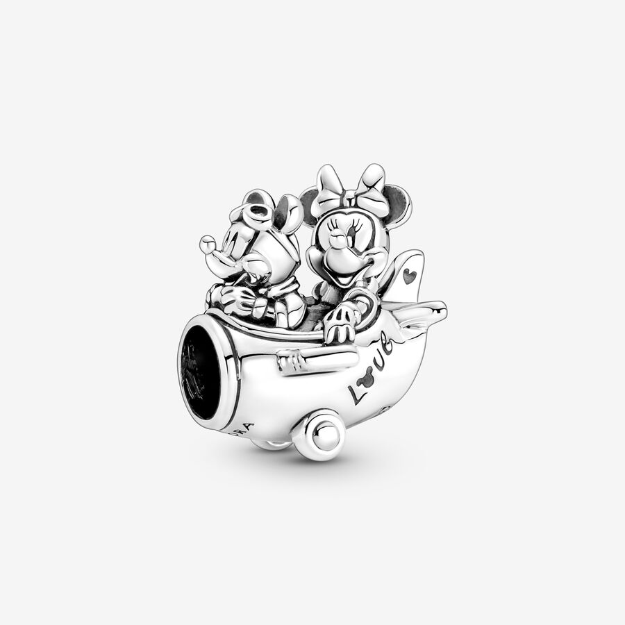 Disney Minnie and Mickey Mouse airplane sterling silver charm image number 0