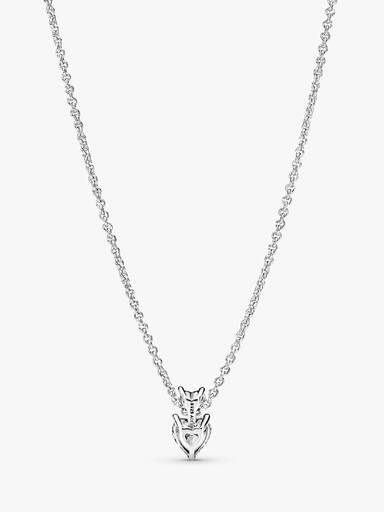Collier Scintillant Pendentif Cœur Double