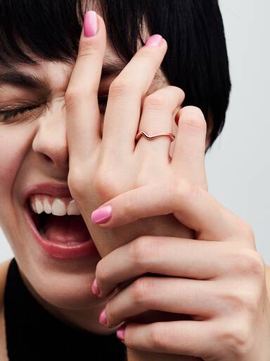 Gepolijste golvende ring