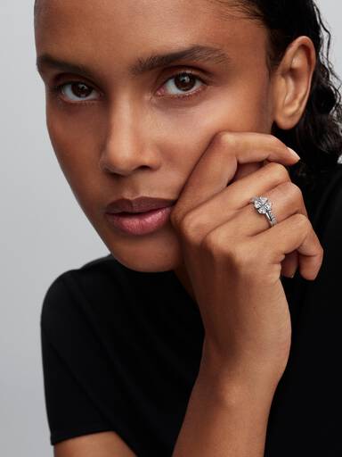 Bague Séparable Trèfle à Quatre Feuilles Scintillant