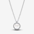 Sterling silver collier with white treated freshwater cultured pearl and clear cubic zirconia