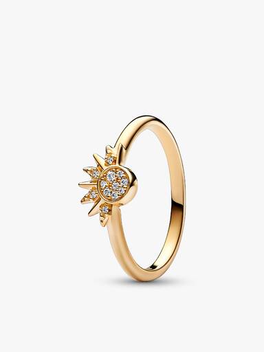 Ensemble de bagues scintillantes Soleil et Lune Celestial