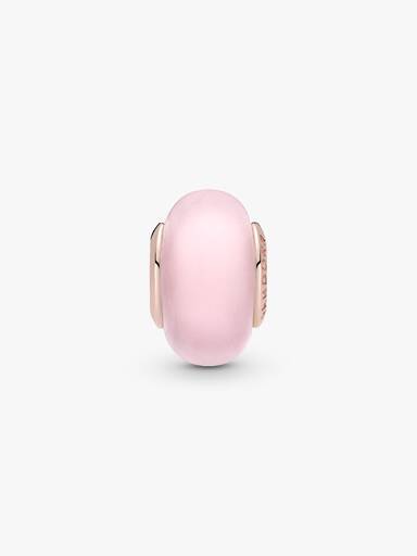 Matte Pink Murano Glass Charm