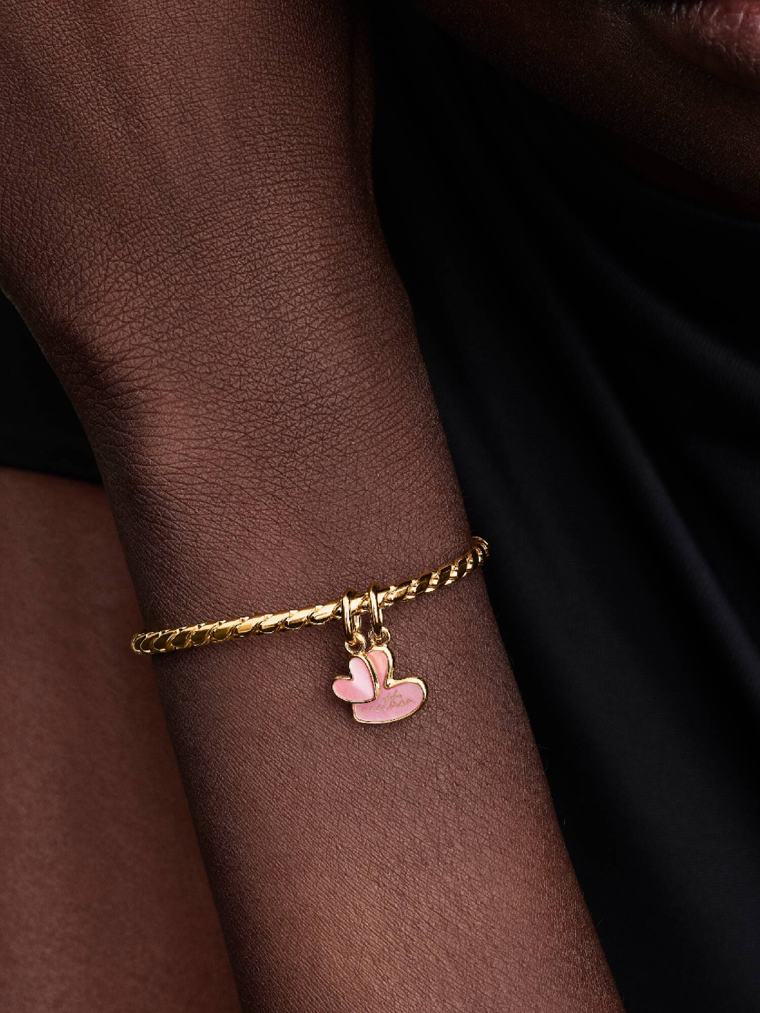Charm Pendant Séparable Mère & Fille Rose 