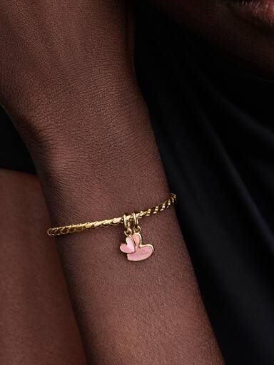 Charm Pendant Séparable Mère & Fille Rose
