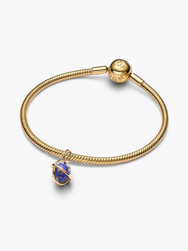 Charm Pendant Planète Bleue Céleste Tournoyante