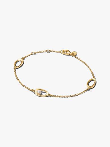 Bracelet Ovale de Forme Organique & Perle de Culture d'Eau Douce Traitée