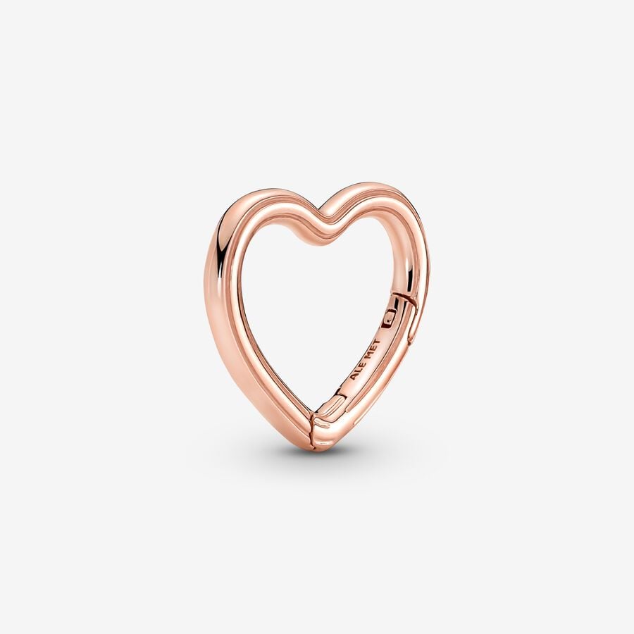 Heart 14k rose gold-plated openable link image number 0