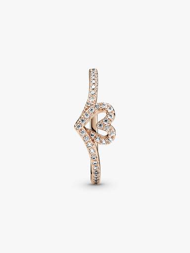 Bague Cœur Chevron Scintillante