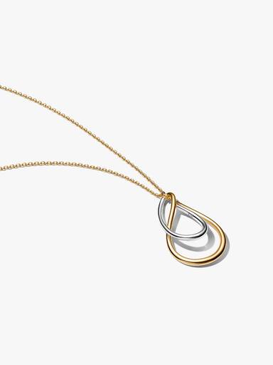 Collier à Pendentif Double Bicolore