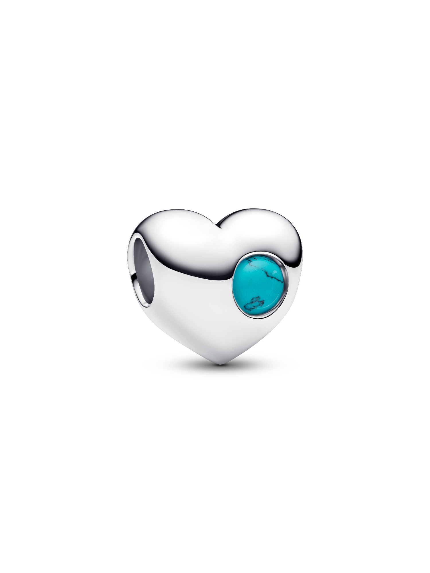 Charm Cœur Pierre Bleu Turquoise Gravable