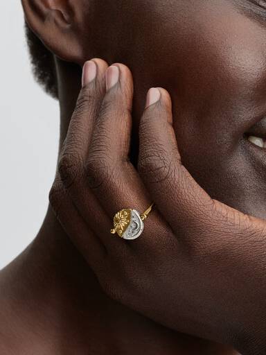 Bague Médaillon Réversible Soleil & Lune