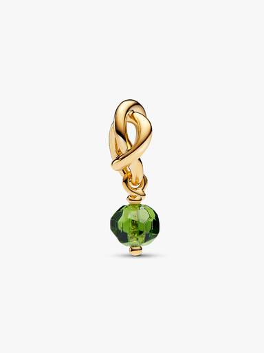 Août Charm Pendant Cercle de l'Éternité Vert Printanier Facetté