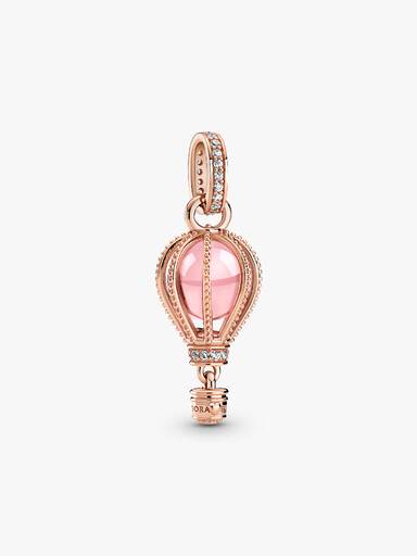 Sprankelende Roze Luchtballon Hangende Bedel