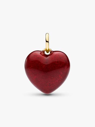 Charm Pendant Cœur Tridimensionnel Rouge