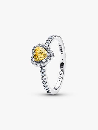 Bague Cœur Surélevé Scintillant