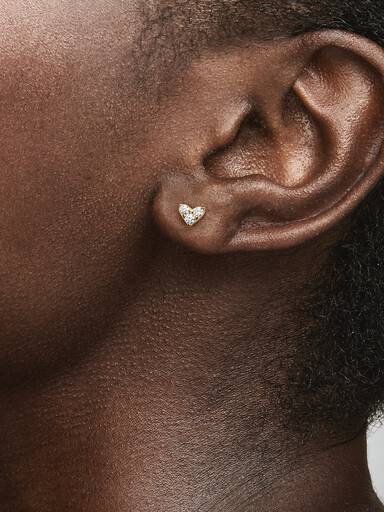 Clous d’Oreilles Cœur Triple Pierre