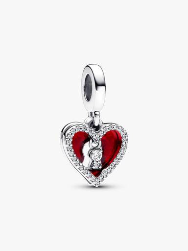 Double Charm Pendant Cœur Rouge & Trou de Serrure