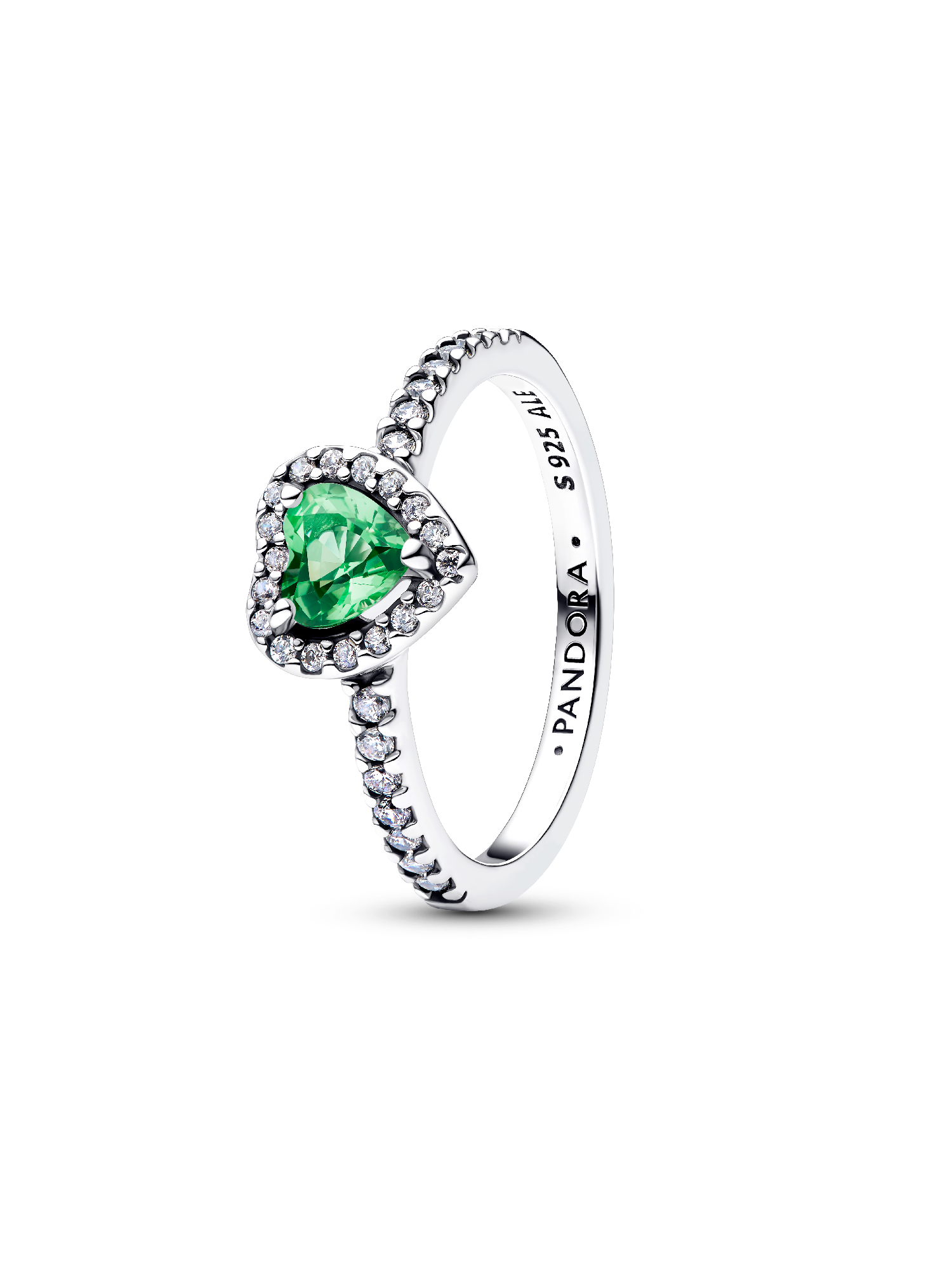 Bague Cœur Vert Menthe Surélevé
