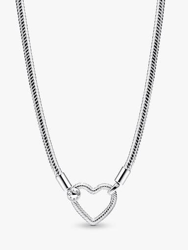Snake Chain-halsketting met hartsluiting