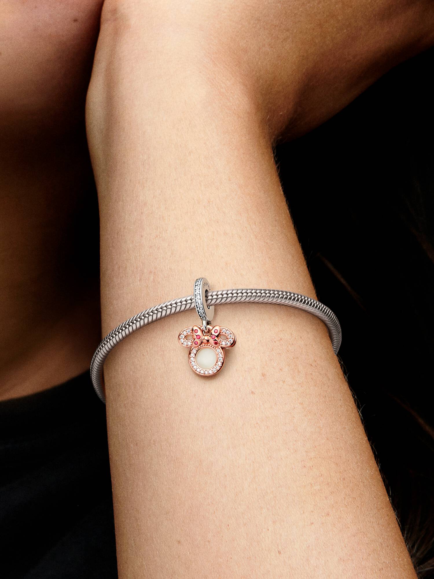 Disney Minnie Mouse Silhouet Dubbele Hangende Bedel