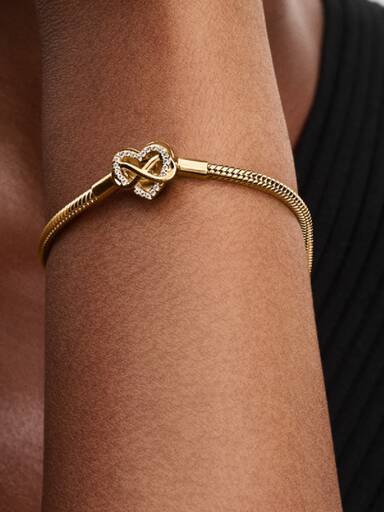 Bracelet Maille Serpent Fermoir Cœur de l'Infini Scintillant