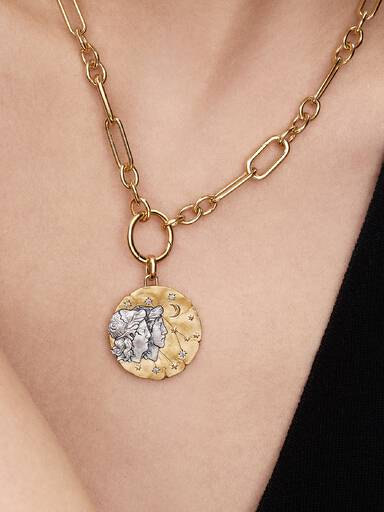 Charm Médaillon XL Zodiaque Gémeaux