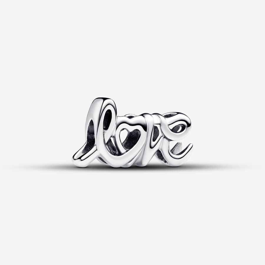 Love sterling silver charm image number 0