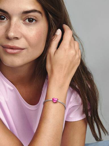 Metallic Roze Hart Bedel