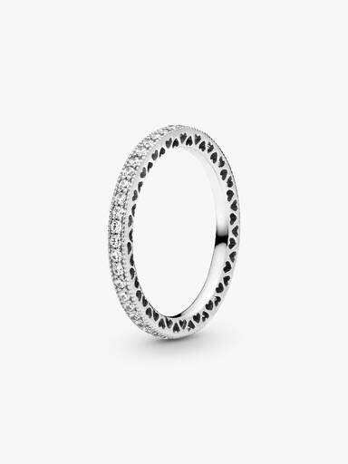 Bague cœurs scintillants